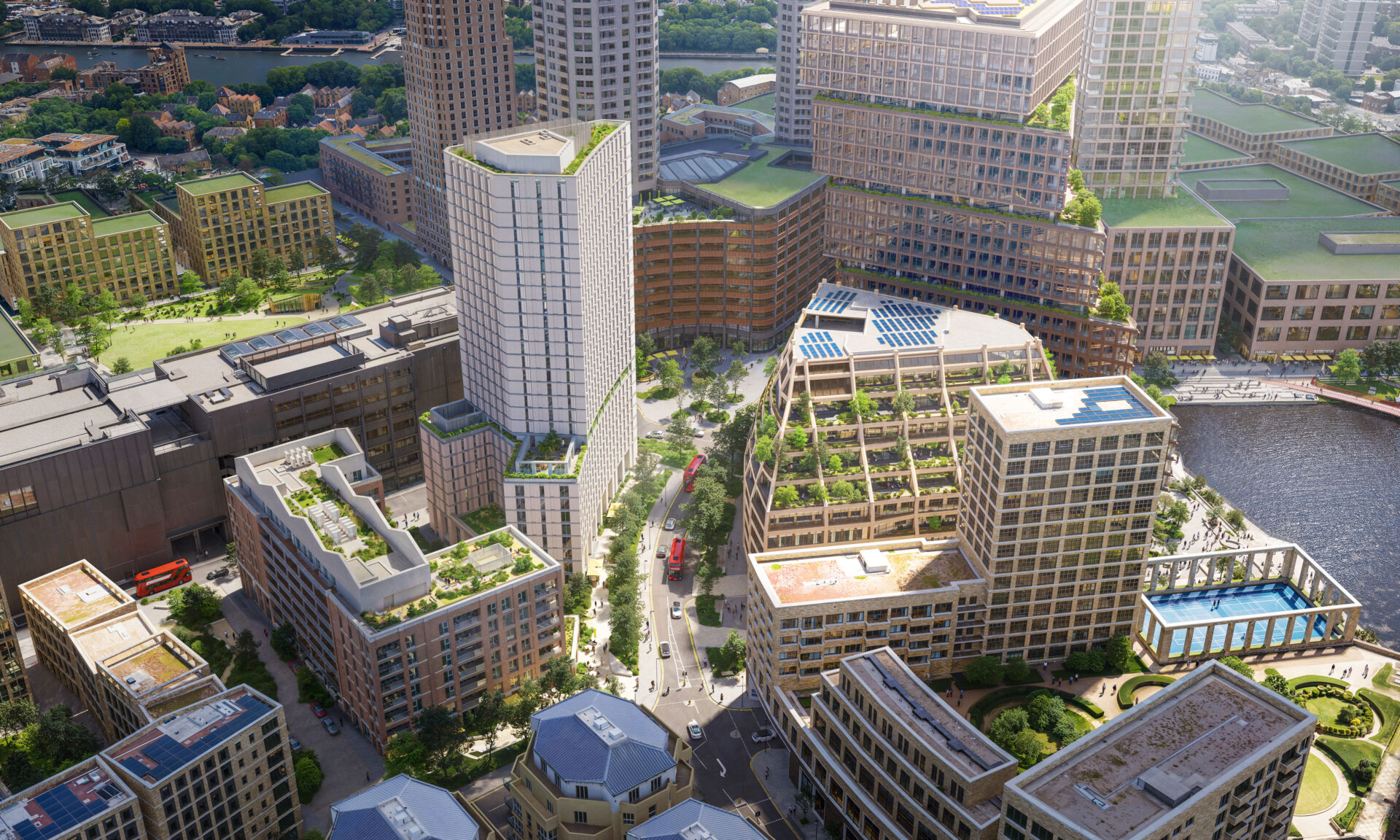 Aerial view of Dockside Canada Water