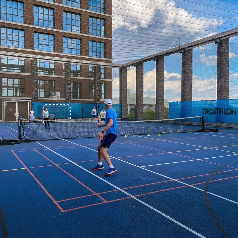 Decathlon rooftop ball courts Canada Water