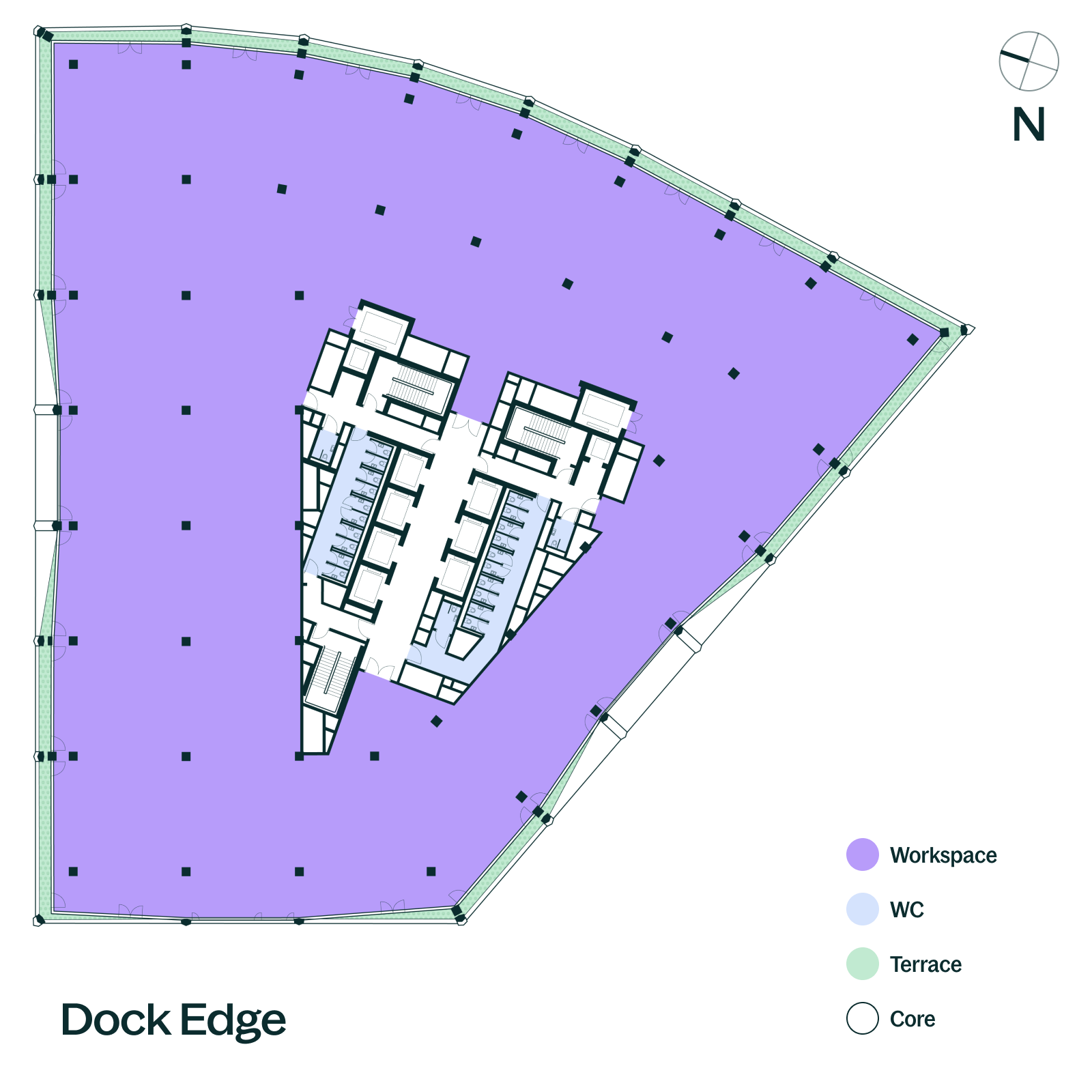 Two Dockside Canada Water floorplan - office floor