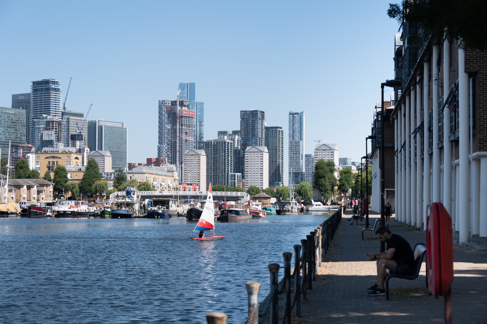 Dockside Canada Water view of Canary Wharf