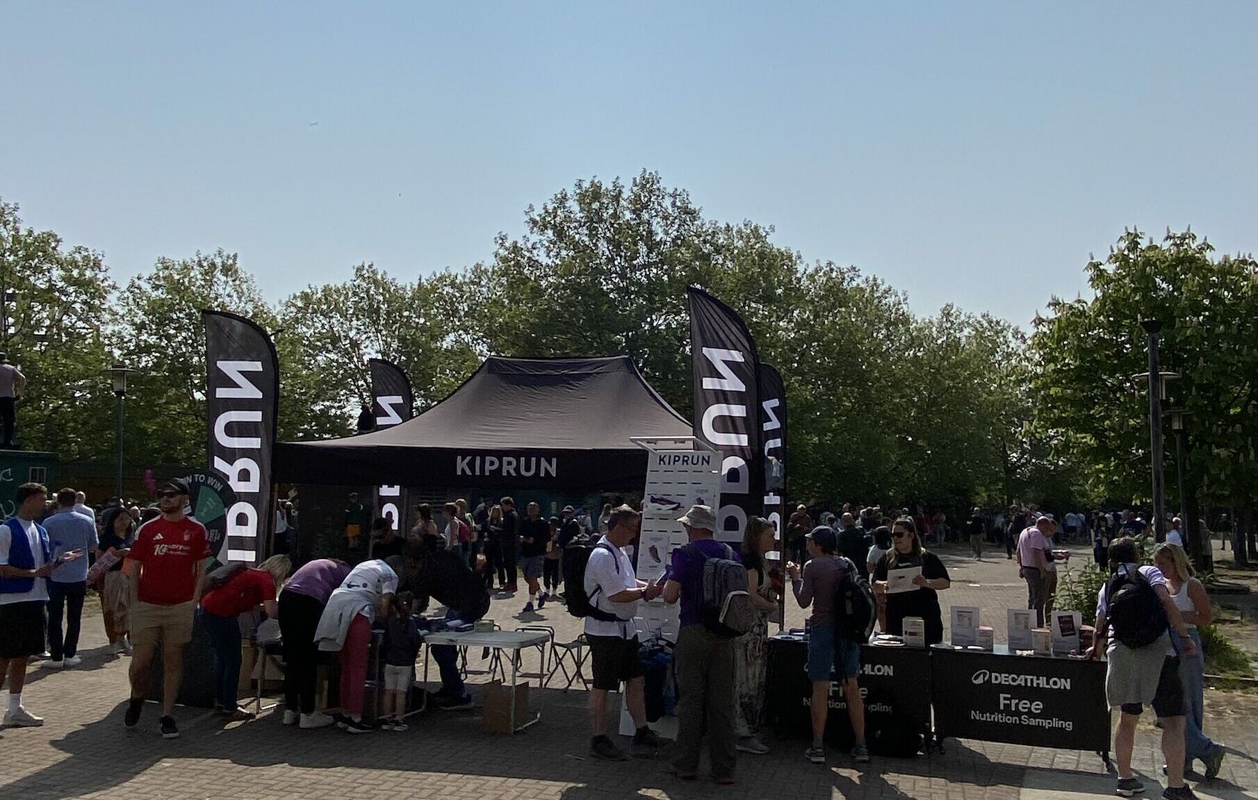 london marathon fan zone with kiprun at decathlon dockside canada water